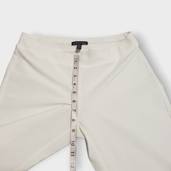 Eileen Fisher White Washable Crepe Viscose Pull On Ankle Pants Sz XS Casual - Picture 9 of 11